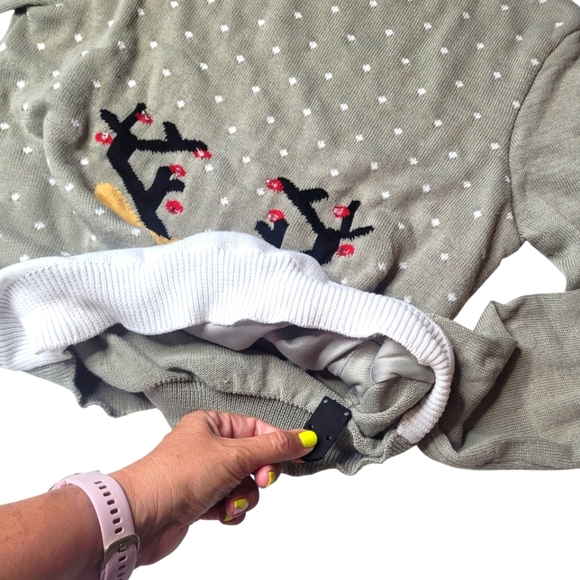 Reindeer Knit Light Up Sweater with Polka Dots Large / X large - Picture 2 of 4